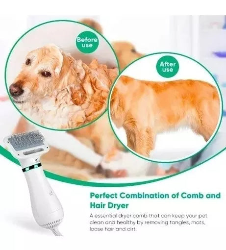 2 en 1: Cepillo Secador para Mascotas - Simplifica el Cuidado de tu Compañero Peludo