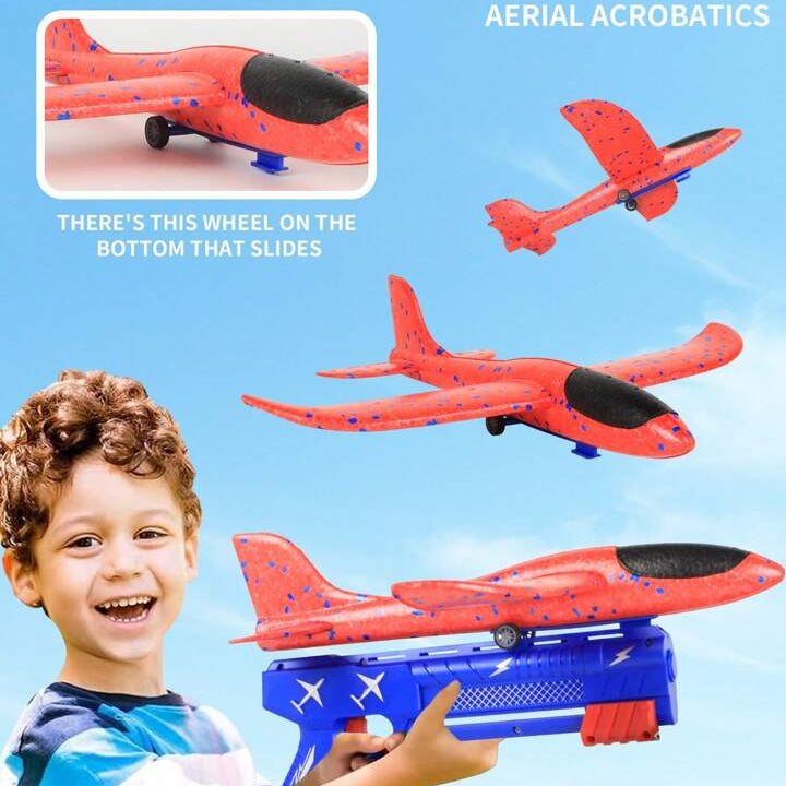 ¡Despega con Estilo! Pistola Lanzadora de Aviones Ultra Resistente